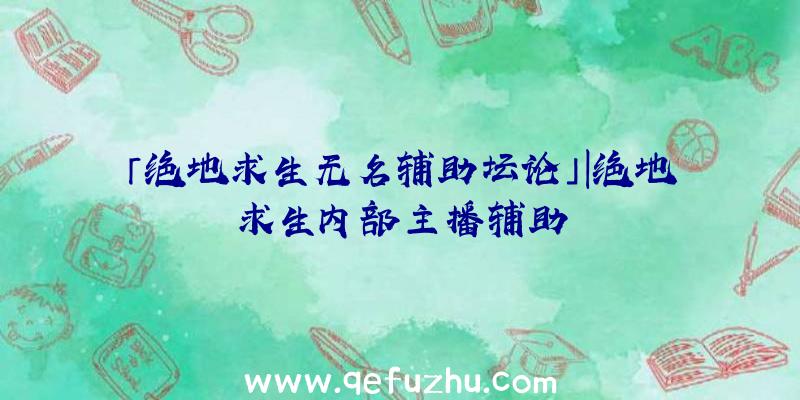 「绝地求生无名辅助坛论」|绝地求生内部主播辅助